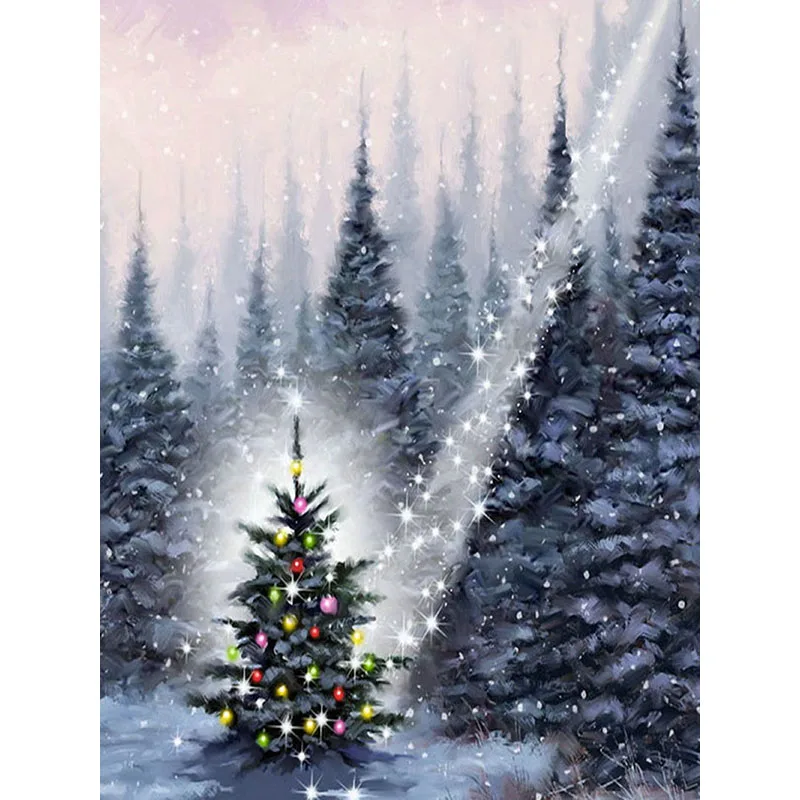 Diamond painting Christmas tree 5D Diy diamond mosaic embroidery round rhinestone cross stitch home decoration Handicraft | Дом и сад