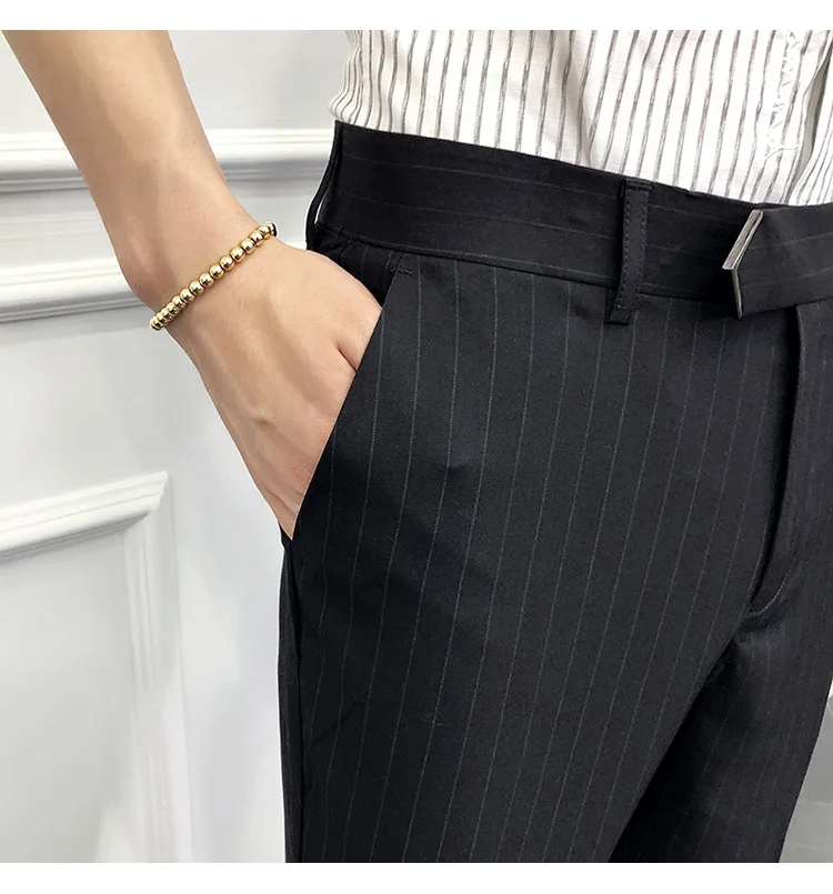 Брендовая Дизайнерская обувь Для мужчин брюки Мода Новое поступление Slim Fit Для мужчин s Брюки ботильоны Длина одноцветное праздничная одежда брюки Для мужчин одежда