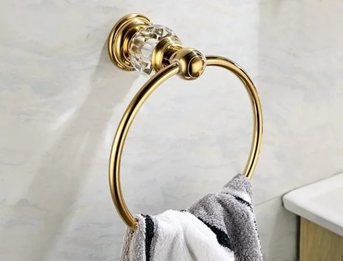 Бесплатная доставка золотое Кристальное полотенце кольцо|crystal towel ring|towel ringgold ring |