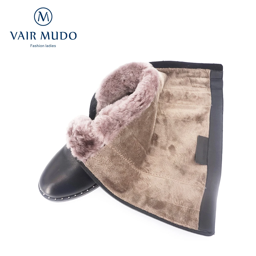 VAIR MUDO женские белые сапоги на толстом каблуке из шерсти Высококачественная