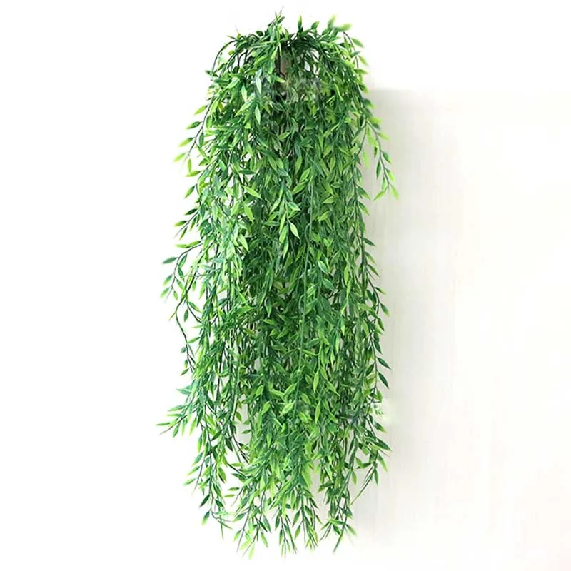 Artificial Plants Green Plastic Plant Leaves Garden Home Decoration Simulation Grass Fake Ivy | Дом и сад