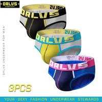 orlvs 3pclot brand breathable men underwear gay briefs male panties nylon cueca tanga comfortable underpants mesh men briefs
