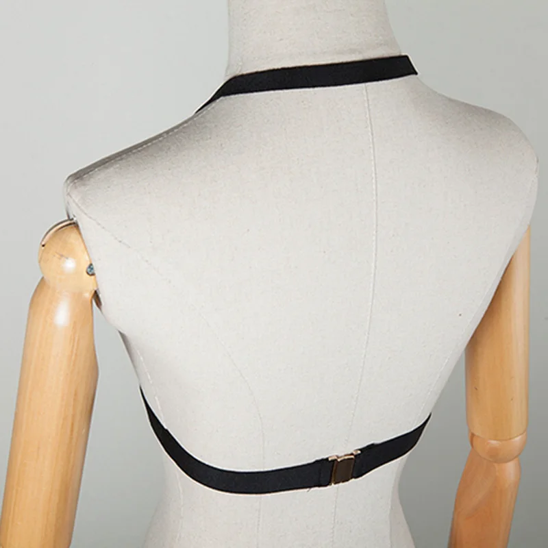 Женский эластичный бюстгальтер INDRESSME черный облегающий с перекрестными