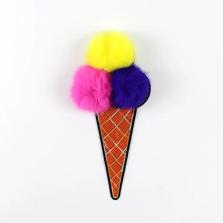 Модный бисер вышивка вишневым мороженым патч аппликация с пайетками свитер