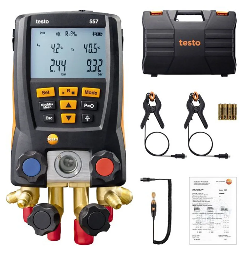 Цифровой измеритель коллектора Testo 557 2 шт. Зонды температуры с зажимом 4 ходовой