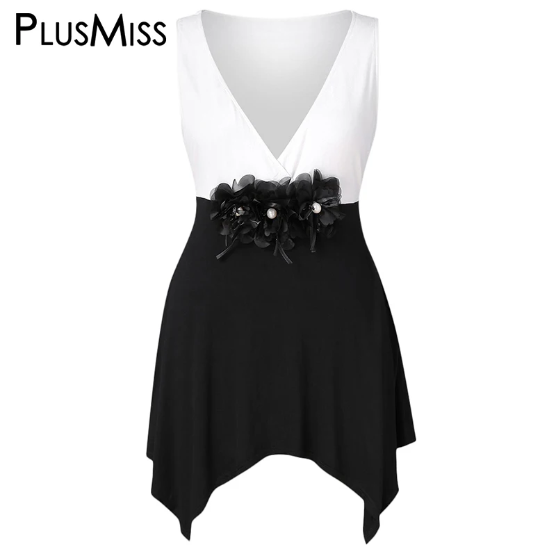 PlusMiss плюс Размеры XXXXXL украшение в виде цветка из Ткани стиле петчворк
