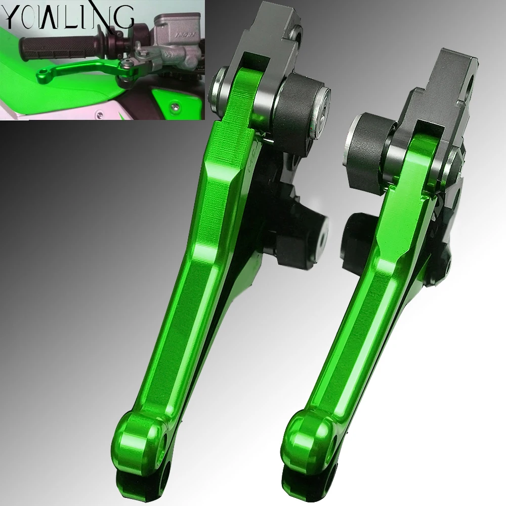 Поворотные зеленые рычаги тормозной муфты для KAWASAKI KX450F 2006 2012 KX250F 2005 KX250 2008 KX125