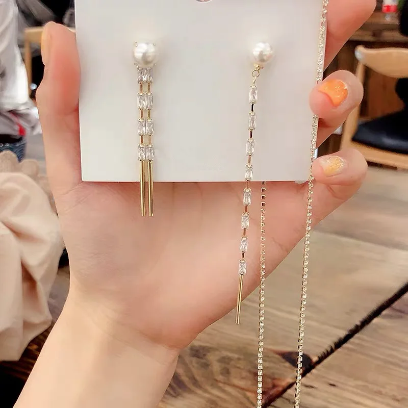 Женские серьги с характером жемчужные стразы интегрированные шпильки|Украшения