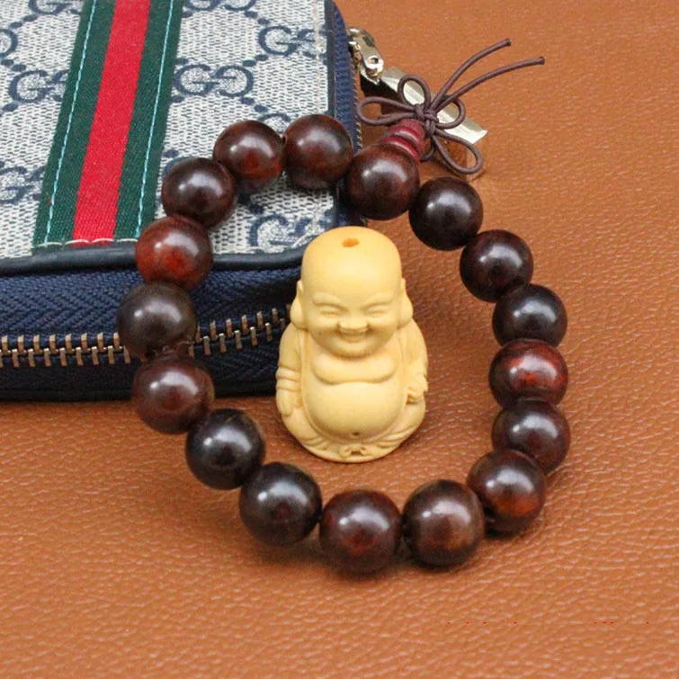 1 шт. высокого качества розового дерева молитва эластичный браслет из бусин Для