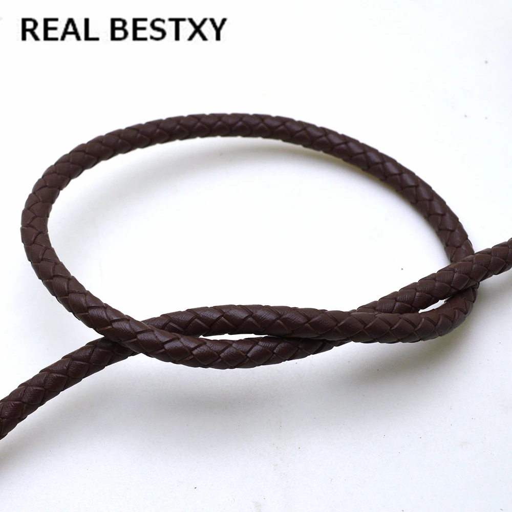 Реальные BESTXY 1 м/лот 5 мм плетеные кожаные шнуры для браслетов ожерелий