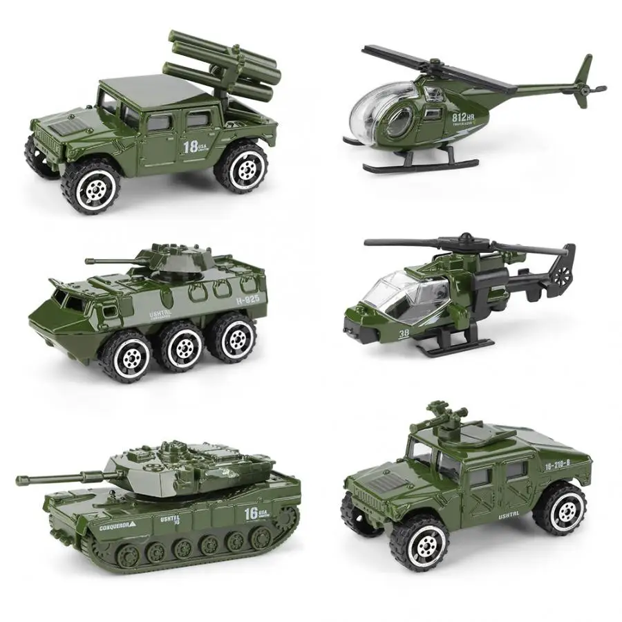 1/87 6pcs Kid Child Miniature Military Car Model Set Simulation Vehicle Toy Gift | Игрушки и хобби