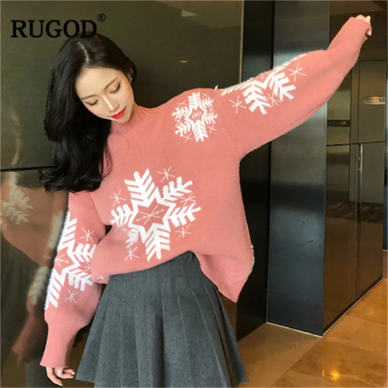 RUGOD/Винтажные Модные женские пуловеры с круглым вырезом однотонные Свободные