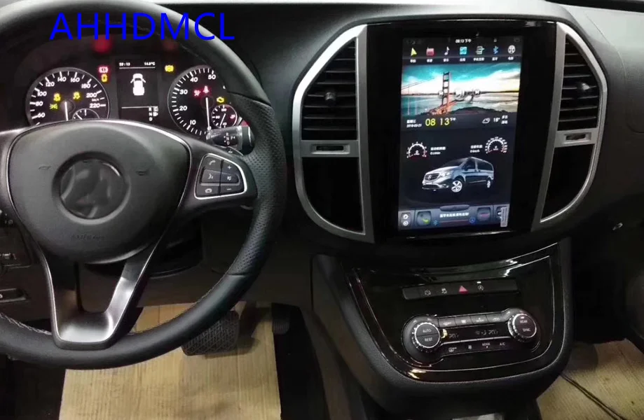 Автомобильным бортовым компьютером коврик для Tesla Стиль мультимедийный плеер Android 7,1 gps для Вито метрис