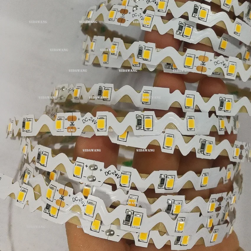 CRI &gt 90 + Ra дневной свет белый 4000K SMD2835 зигзаг Светодиодная лента супер яркая 8 мм в