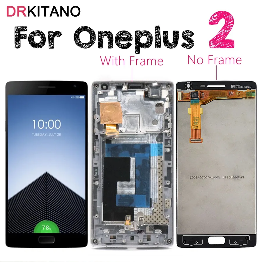 Oneplus 2 lcd дисплей кодирующий преобразователь сенсорного экрана в сборе Oneplus 2 lcd с рамкой один плюс два экрана Pantalla запасные части