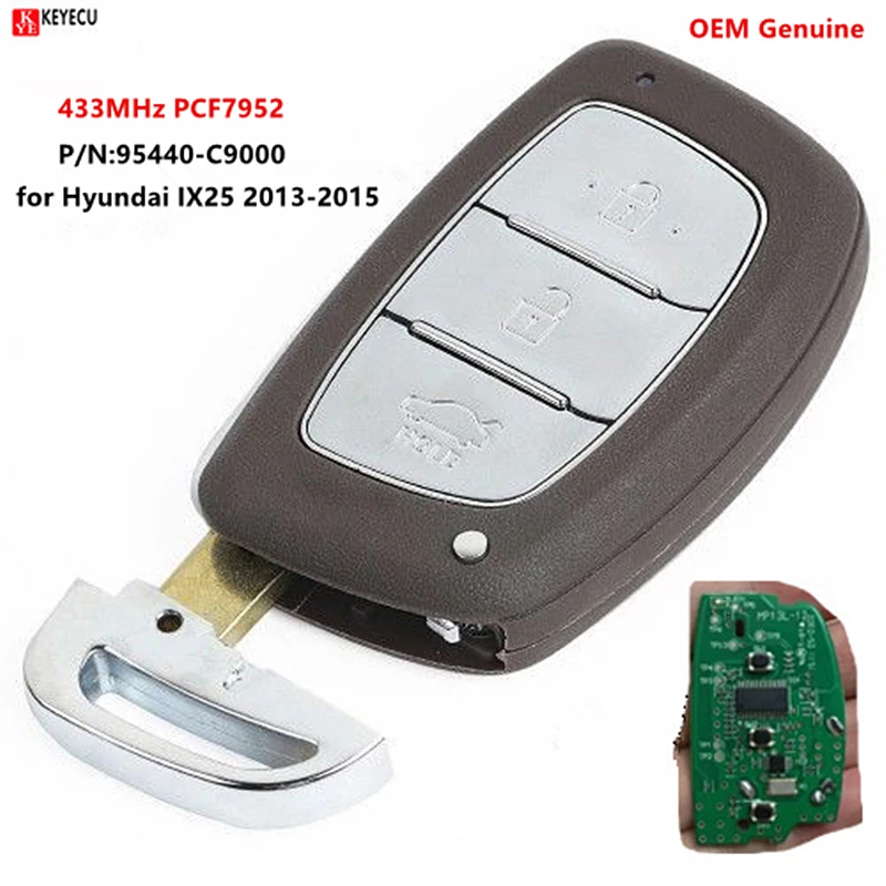 Keyecu OEM подлинный дистанционный смарт ключ брелок 3 кнопки 433 МГц PCF7952 чип для Hyundai