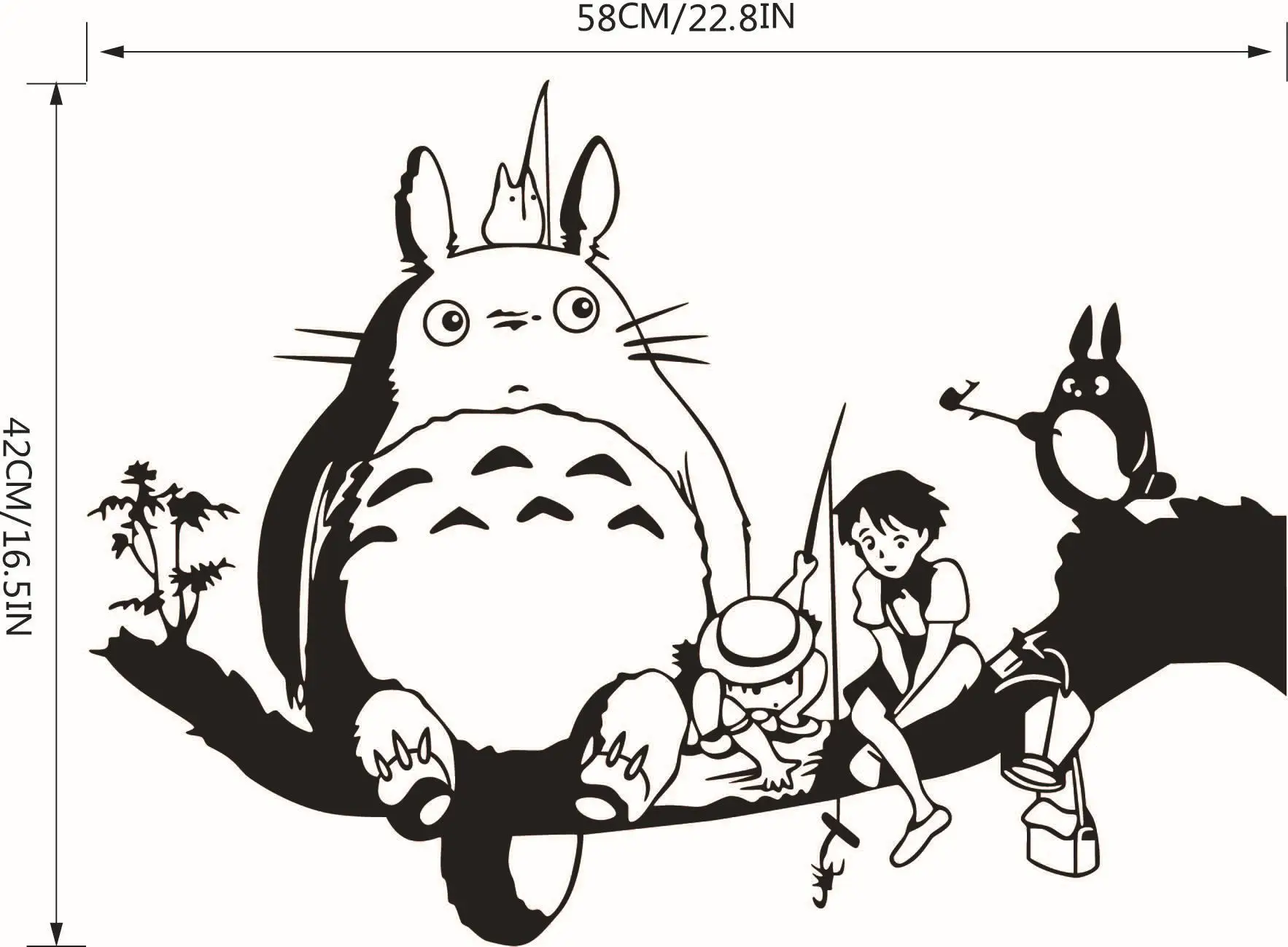 Мой сосед Тоторо наклейки на стену анимация мультфильм детская комната