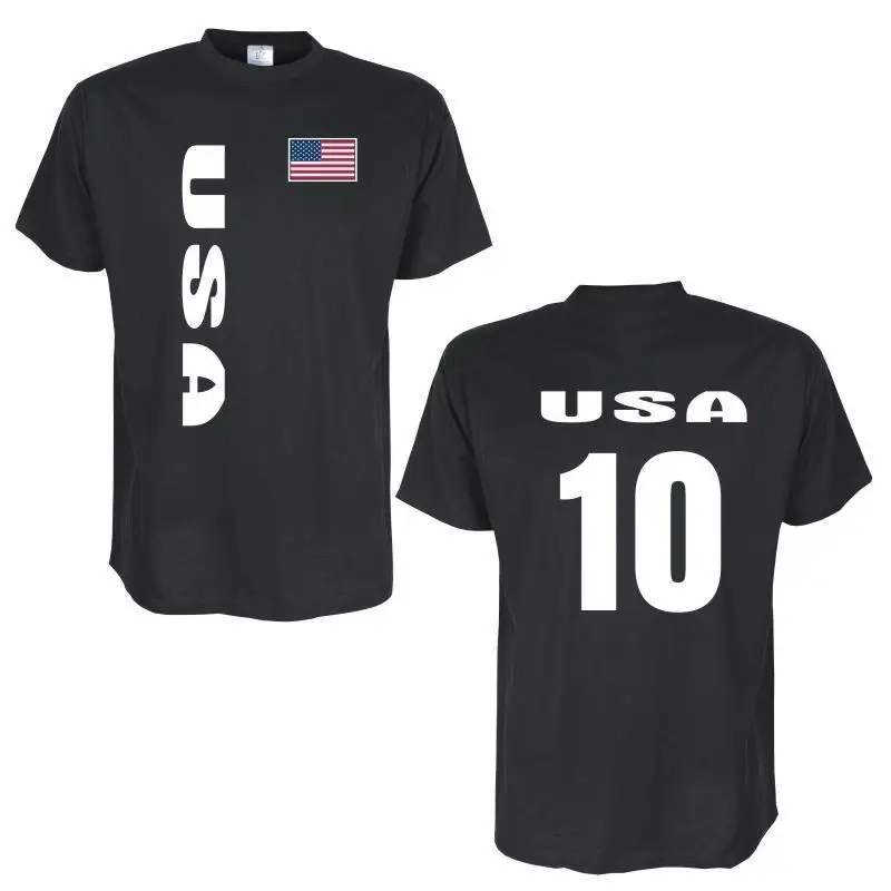 

2019 Hot sale Free shipping T-Shirt USA Countries flag shirt with back number t- shirt