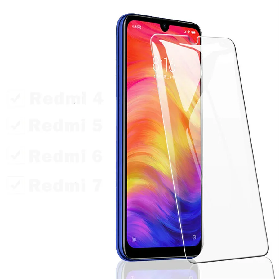 Защитное стекло для Xiaomi Redmi 7 6 защитное закаленное Note защита экрана 9H твердость red