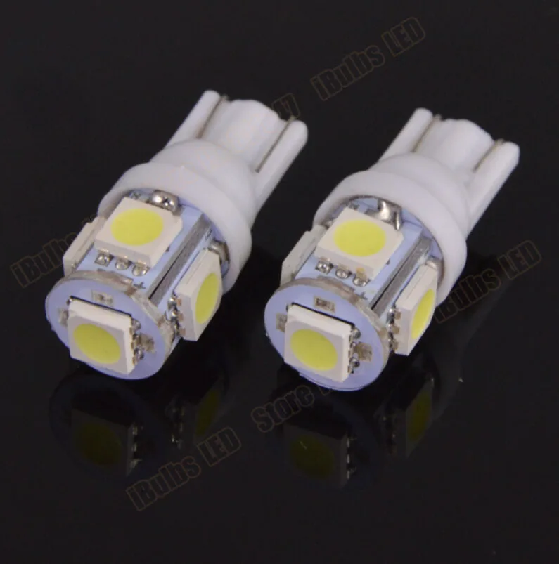 100 шт.; ; детское нижнее белье T10 5 5050 5SMD 5 SMD светодиодный 5 светодиодный 194 168 белый авто боковые светильник ing лампа W5W светильник лампы AC/DC 12V 24V