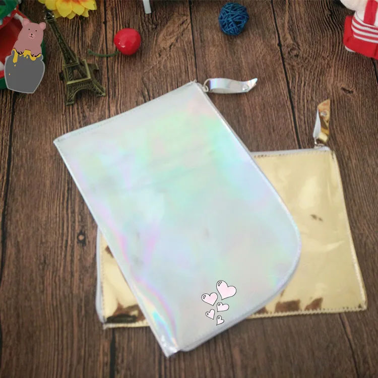 (1 Шт./Продажа) конверт Файл Лазерная Блестящие Женские Кошельки и Высокого