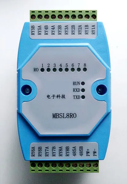 8-канальный модуль 8 каналов релейный выход изолированный RS485 Modbus RTU протокол
