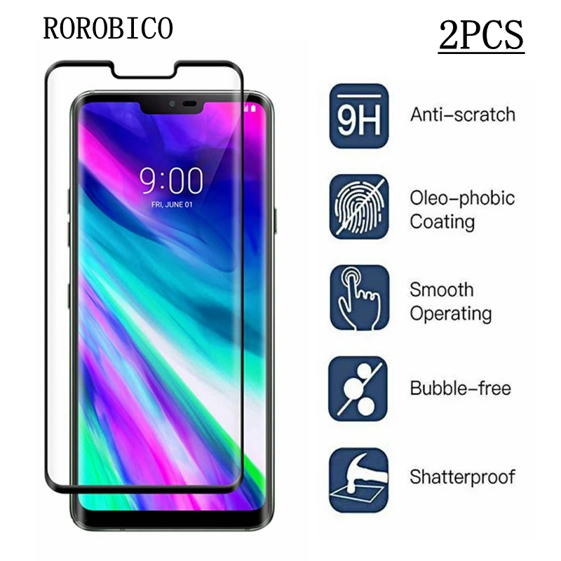 ROROBICO 2 шт полное покрытие защитное закаленное стекло для LG G7 G8 V40 V50 ThinQ чехол с