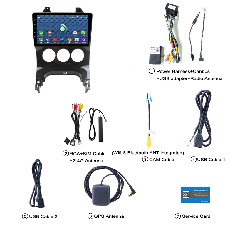 Option 1 4G Lte все нетком 9 дюймов Android 8,0 gps автомобильный dvd плеер с навигацией плеер для peugeot 3008 2009 2010- с RDS Bluetooth WiFi - Цвет: Option 1