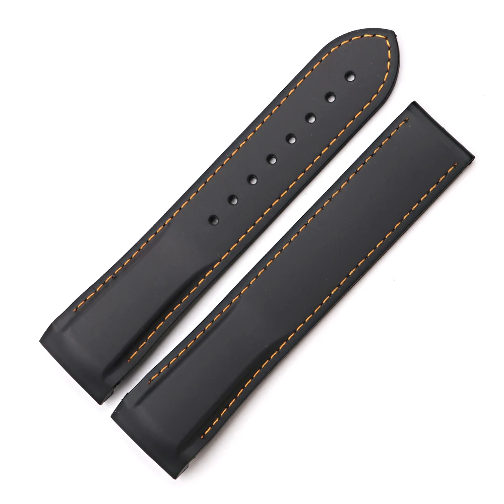 Rolamy Watch Band 20 22mm Rubber Silicone Watch Strap Belt For Planet Ocean 45 42mm Watchband Strap Replacement Wholesale Strap