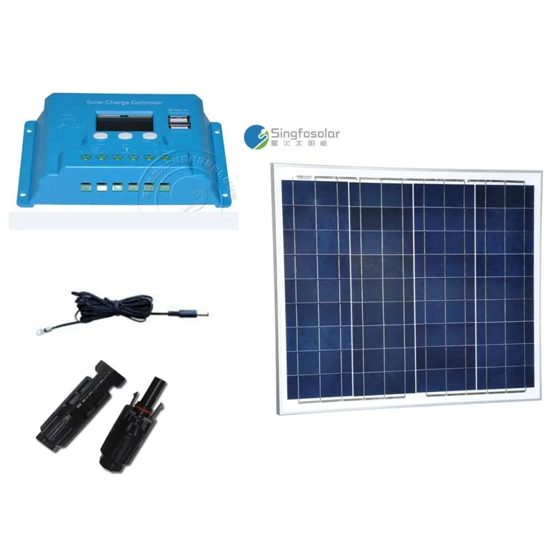 

Solar Camping Kit 12v 50w Solar Charge Controller 12v/24v 10A PWM LCD Display Solar Car Battery Caravan RV Boat Yachts Marine