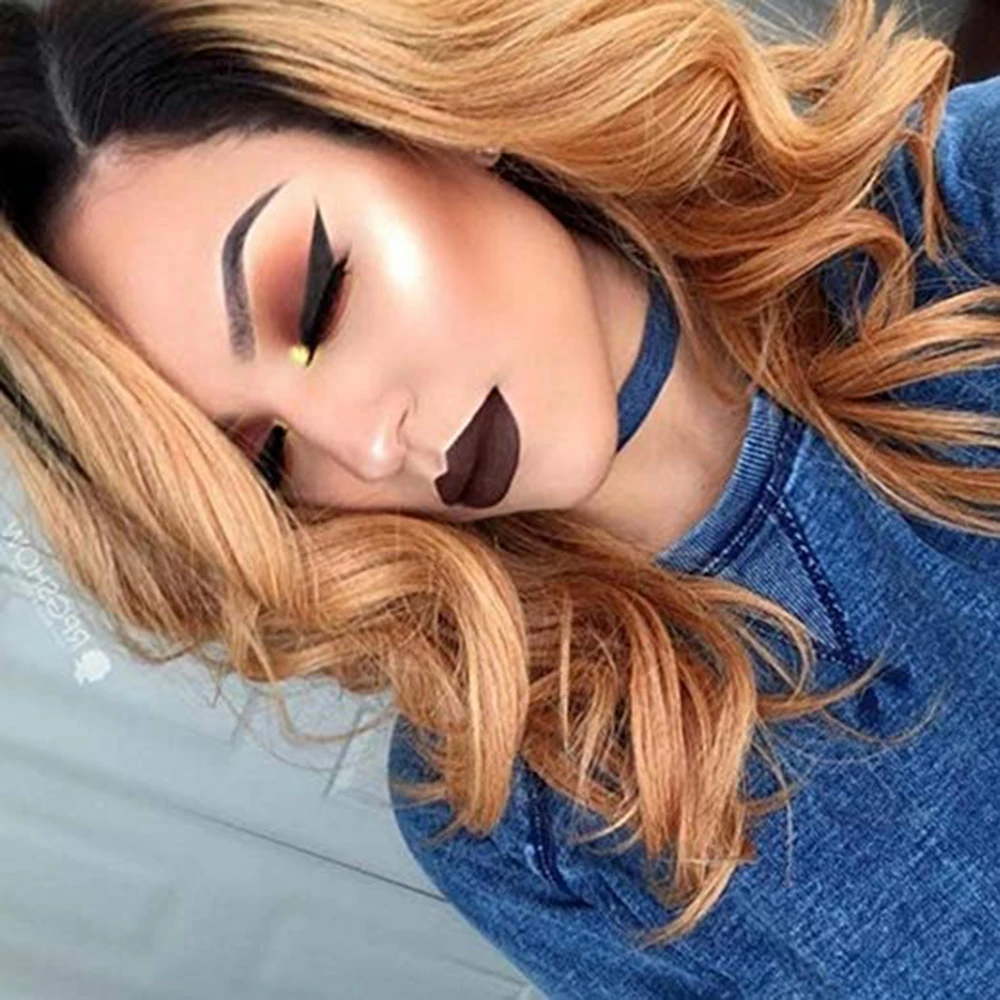 SimBeauty 1B 27 360 волосы на шнурках спереди al парик бразильские волнистые волосы Remy Омбре медовый блонд человеческие волосы парики предварительно сорвал парик на кружеве