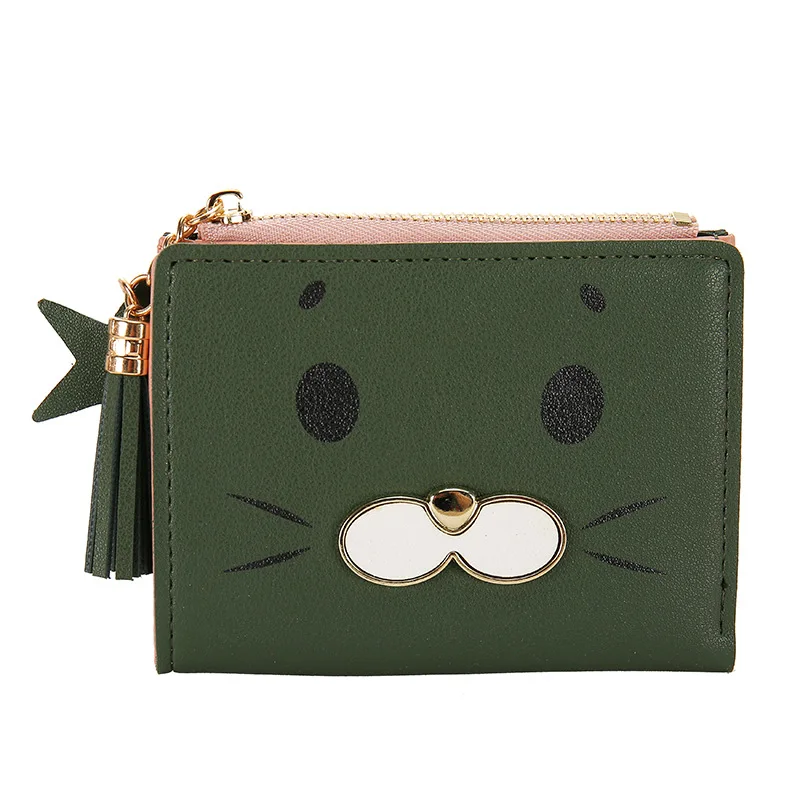 Милый женский кошелек с мультипликационным рисунком 2021 Дамский короткий на