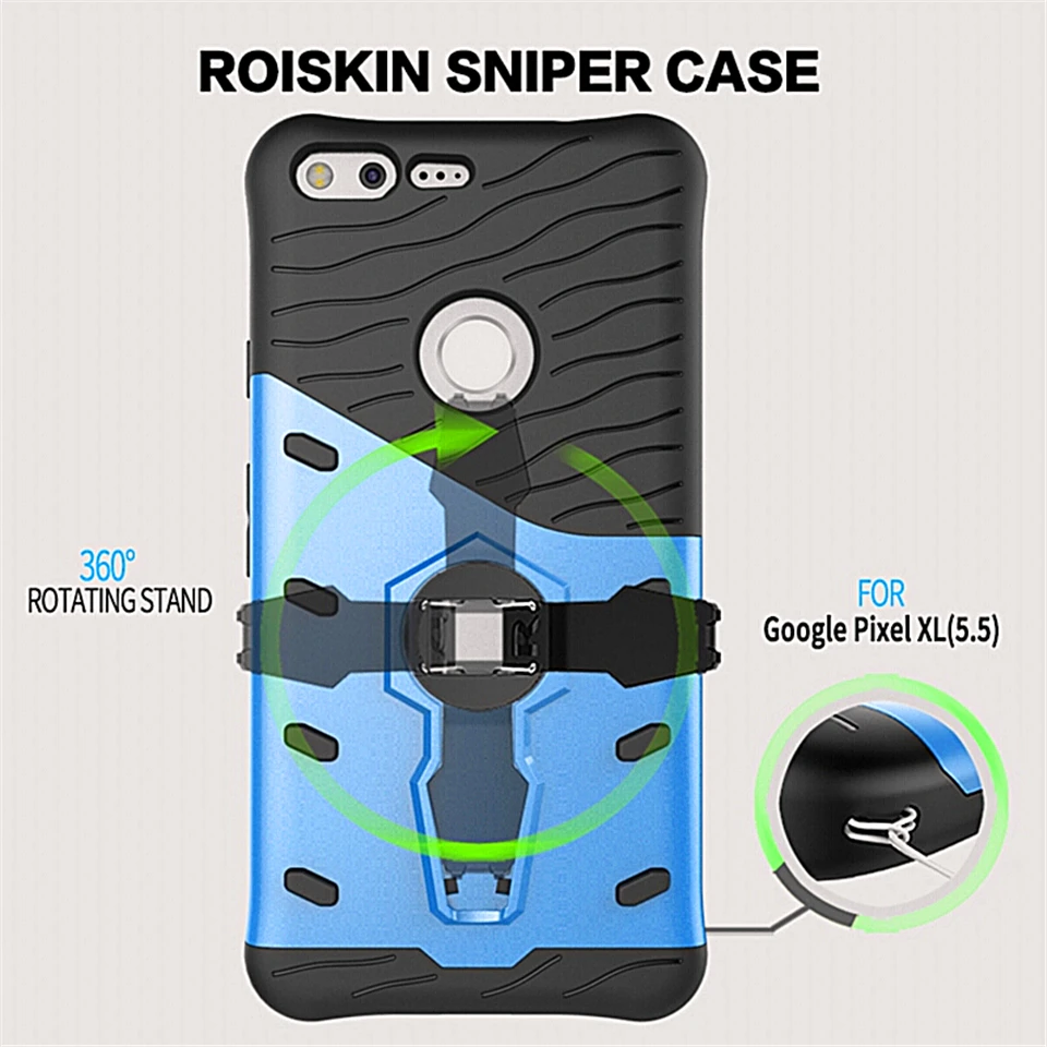 Крышка Для Google Pixel/Пиксел XL антидетонационных Вращающийся Стенд Телефон Case Броня
