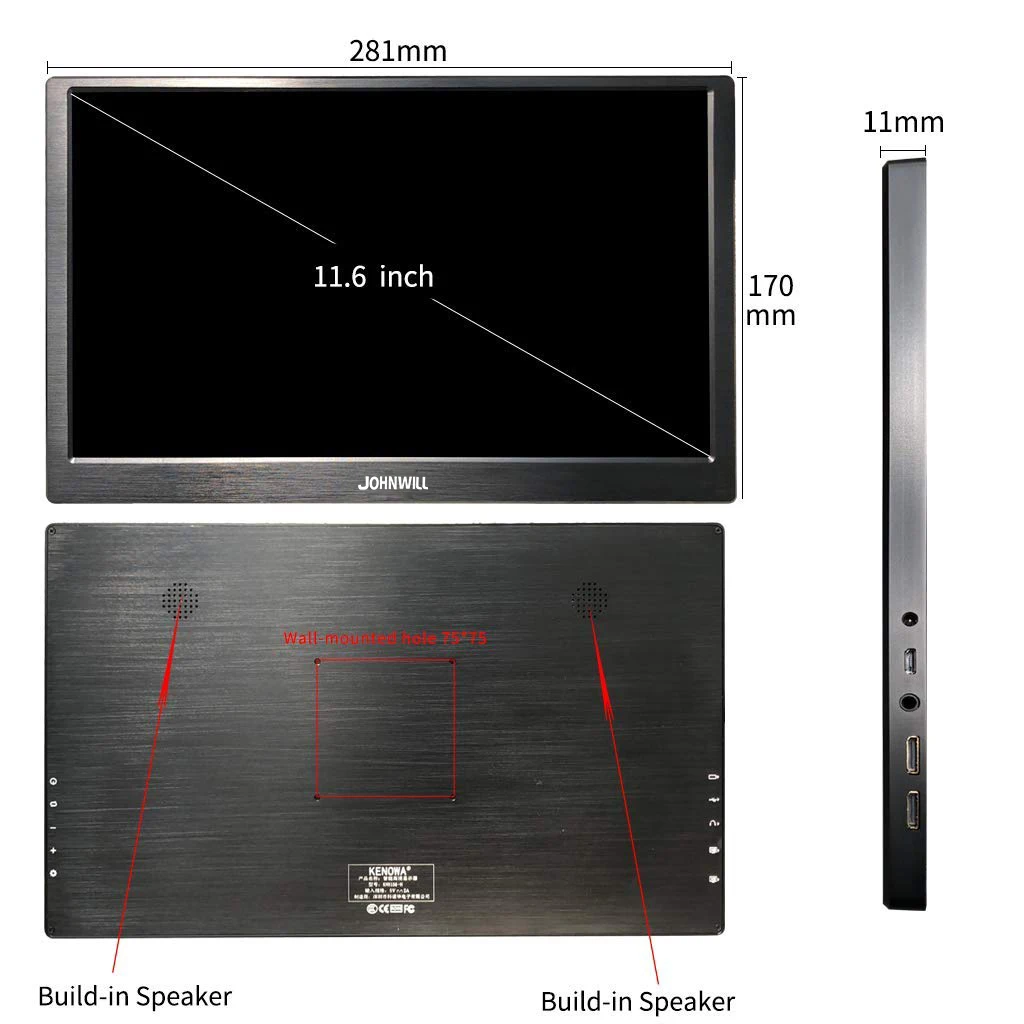 11 6 &quotметаллический корпус с ЧПУ дисплей 1080P Портативный игровой монитор 2Mini HDMI USB