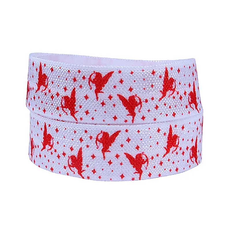 

FLRA FOEWholesale 50 ярдов/партия Valentine love cupid Печатный foe fold over эластичная лента для празднования и подарочной упаковки