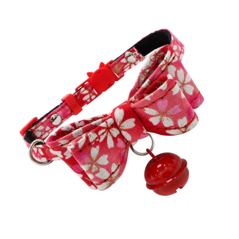 Adjustable Dog Collar Cat Necklace with Bow Tie Pet Collars Fashion Small Large Custom Accessories | Дом и сад