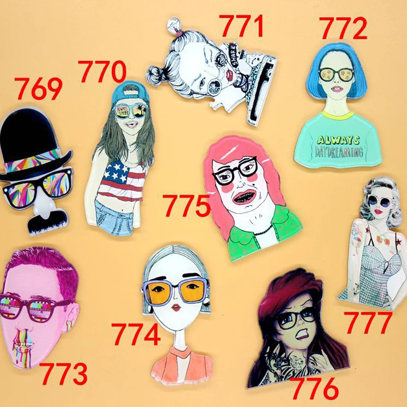 1 шт. Акриловые Модные броши забавные девушки красивые женщины Рюкзак