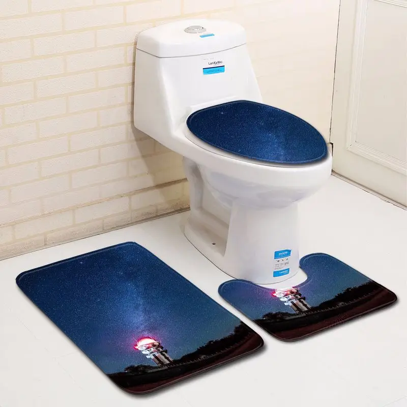 Zeegle 3 шт./компл. набор ковров для ванной комнаты с рисунком звездного неба коврик