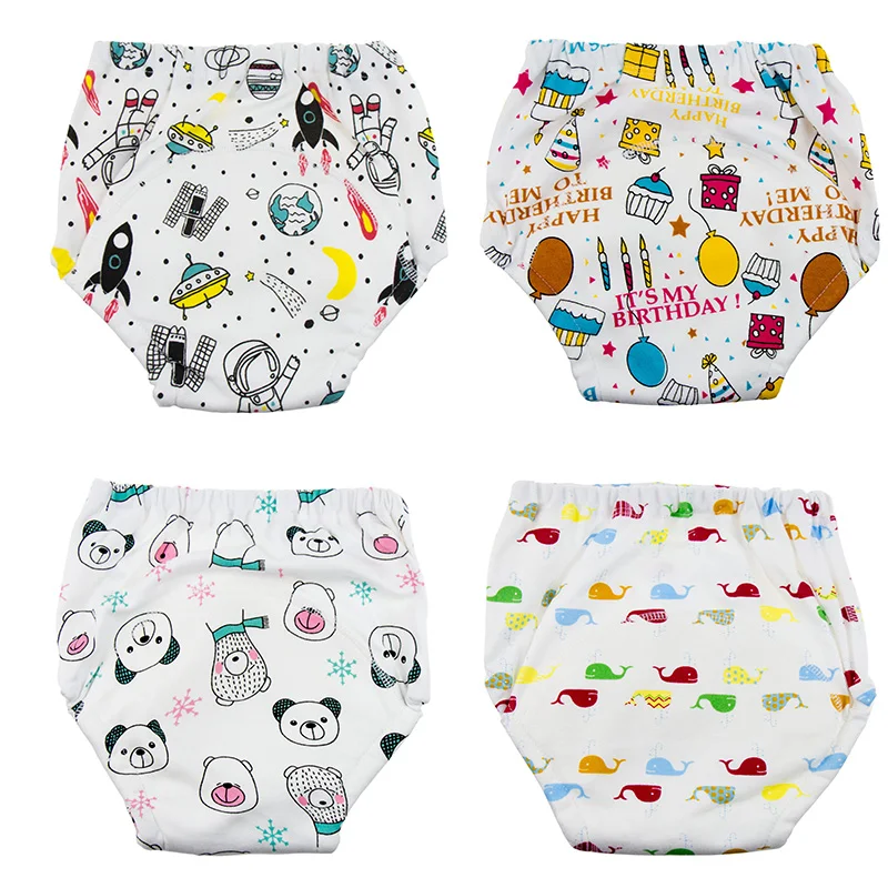 4 предмета многоразовые моющиеся Детские водонепроницаемые тренировочные штаны