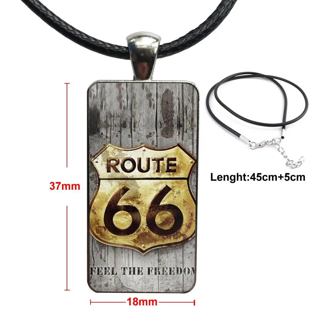 Для девушек Route 66 модное стекло кабошон ожерелье женское из нержавеющей стали