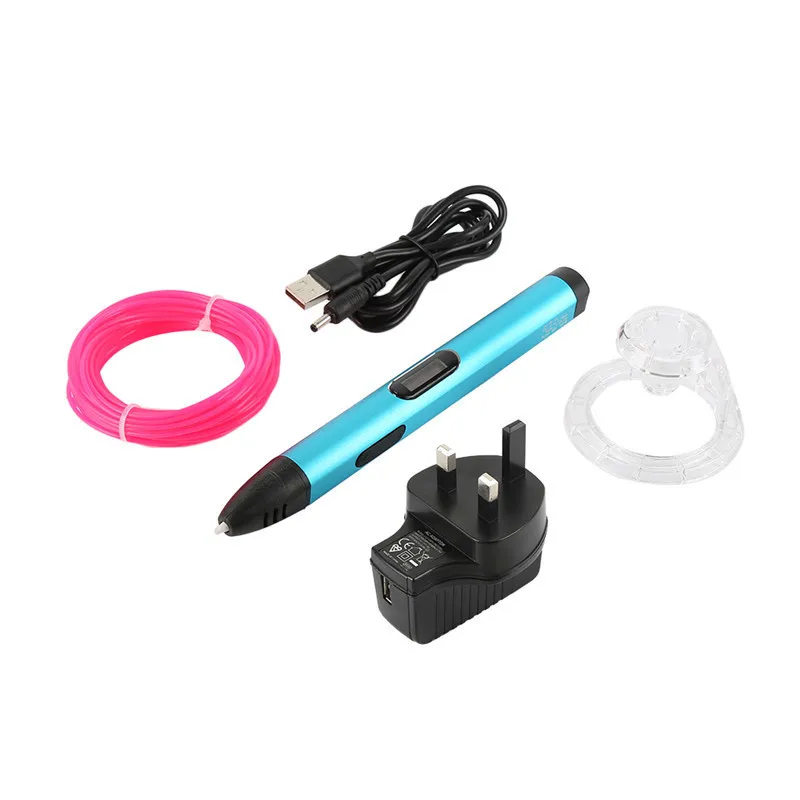 Новинка DIY 3D Ручка принтер ручка с бесплатной ручкой база USB порт кабель питания Рождественский подарок для детей дизайн живопись EU/US/UK/AU Plug