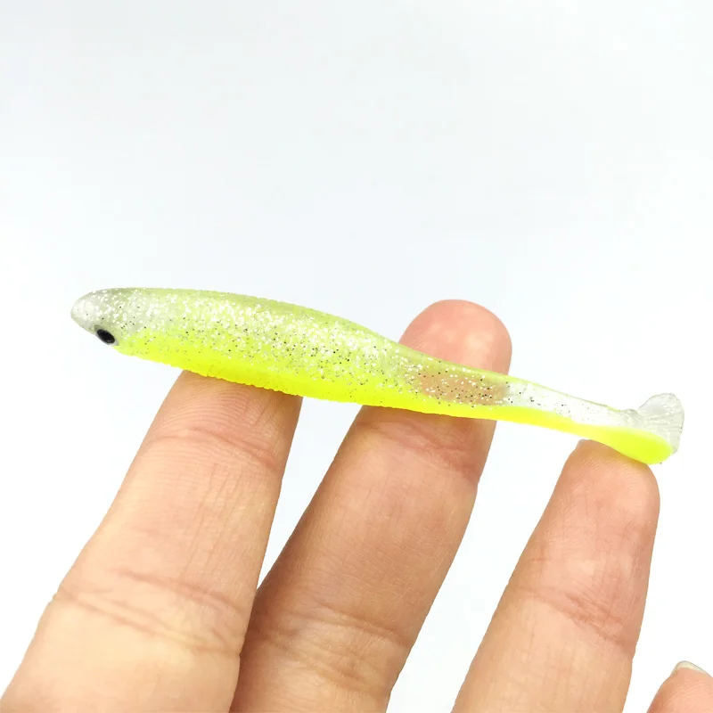 24 шт./лот приманка для рыбалки мягкая 3D Глаза Мягкая 2 г/7 см на сельдь червячная