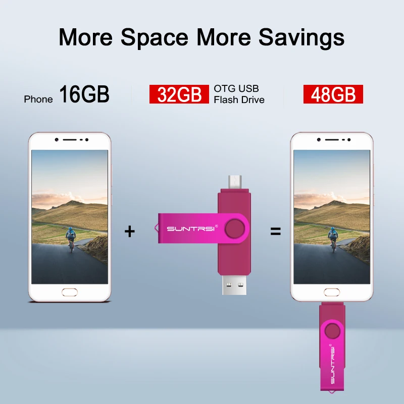 Suntrsi флеш диск usb 2 0 64 ГБ 128 Тип C многофункциональная 32 OTG Металлическая карта 16