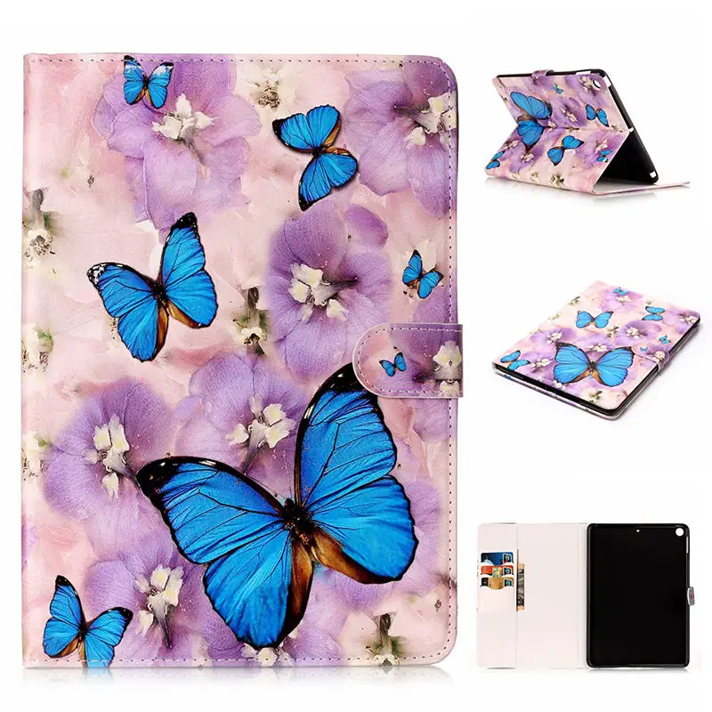 Модный чехол с принтом для Apple, iPad 9,7, чехол Funda, чехол s, модель A1822, A1823, A1893 из искусственной кожи, чехол-подставка+ стилус+ пленка - Цвет: J004