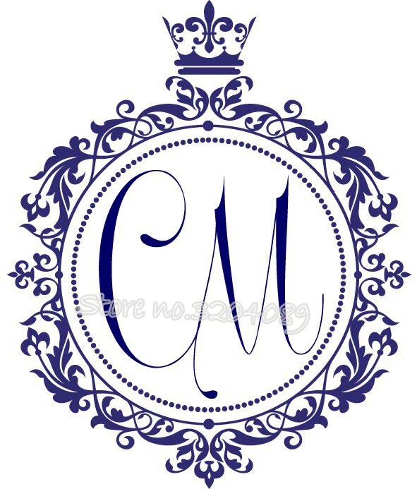 Круглая Корона свадьба танцпол наклейка Виниловая имя на заказ инициал костюм