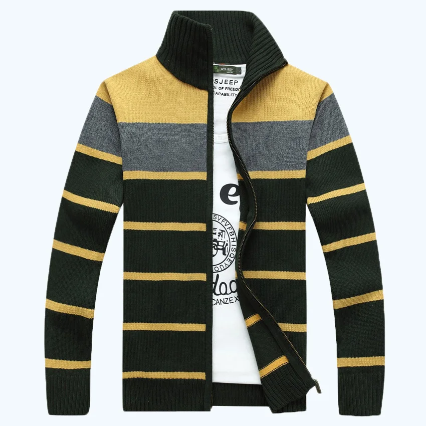 Бесплатная доставка Новый мужской свитер-кардиган в полоску atumun Молодежный плюс