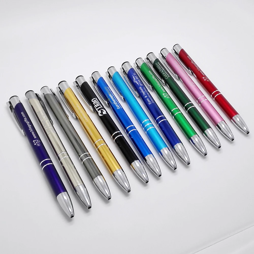 Company events gifts personalized metal pens engraved with your company logo/website/email/brand best gifts for employees