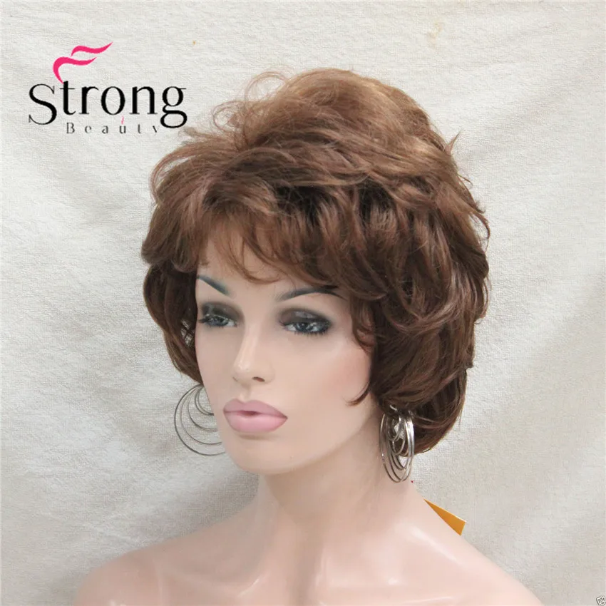 StrongBeauty короткий слоистый серебристо-серый Ombre полный синтетический парик женские парики выбор цвета