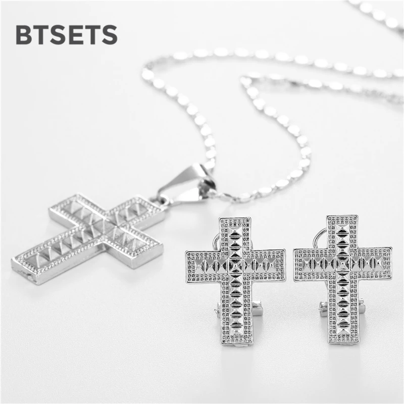 BTSETS Ювелирные наборы женские винтажные африканские бусины с крестом комплект