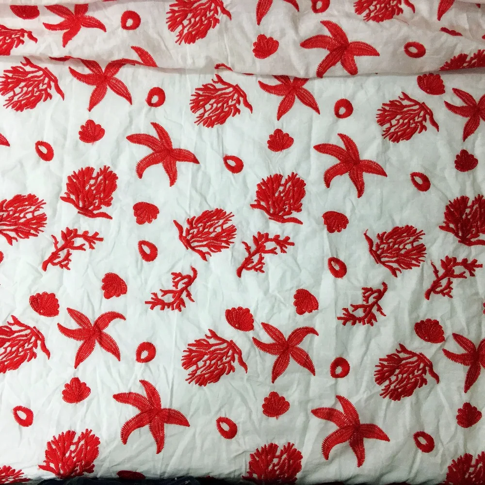 LASUI 1 y = лот новая хлопковая ткань с морскими водорослями для вышивки материалы